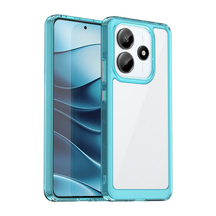 

For Redmi Note 14 5G Colorful Series Acrylic Hybrid TPU Phone Case(Transparent Blue)