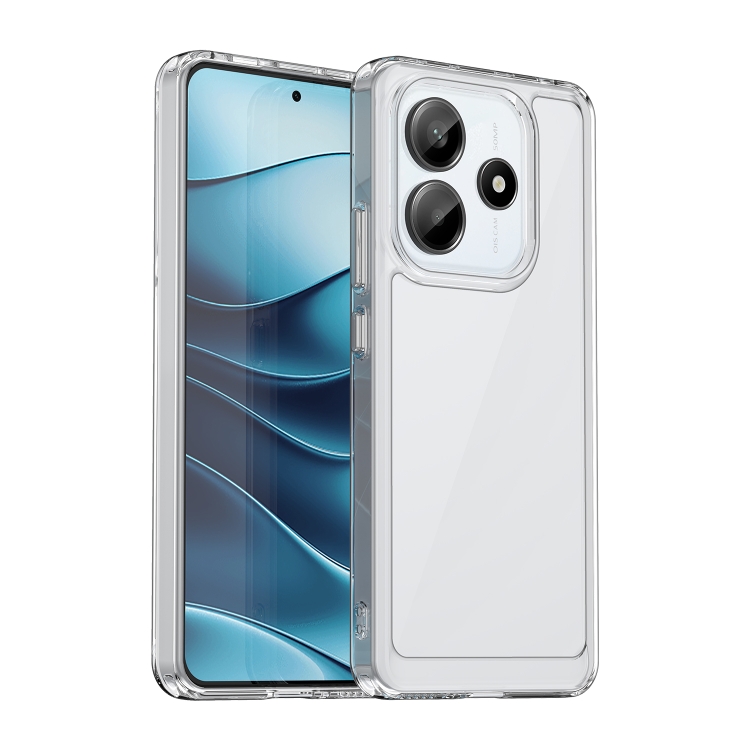 

For Redmi Note 14 5G Colorful Series Acrylic Hybrid TPU Phone Case(Transparent)