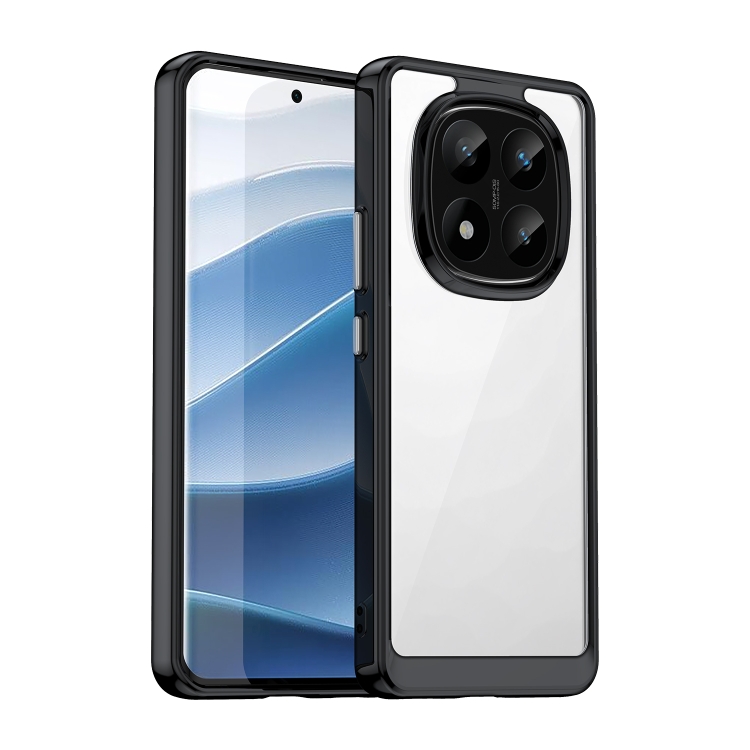 

For Redmi Note 14 Pro+ 5G Colorful Series Acrylic Hybrid TPU Phone Case(Black)