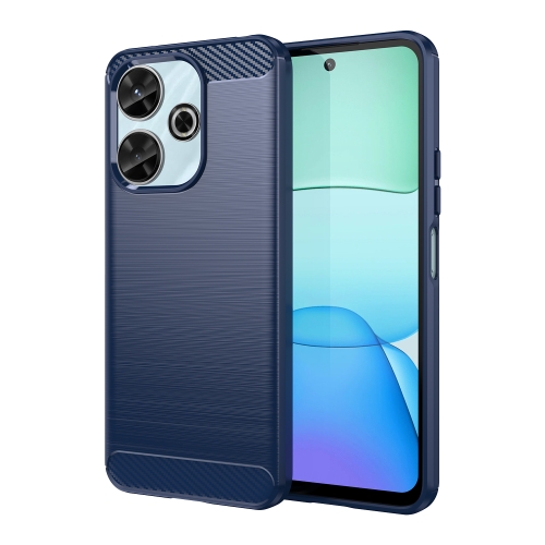 

For Xiaomi Poco M6 4G Brushed Texture Carbon Fiber TPU Phone Case(Blue)