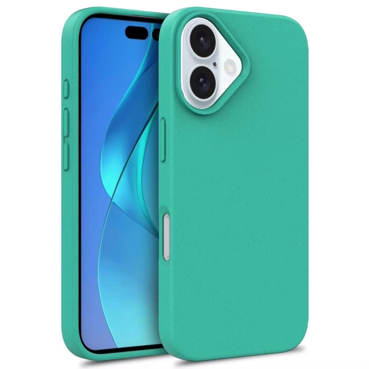 

For iPhone 16 Wheat Straw TPU Phone Case(Green)