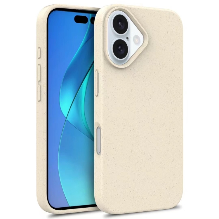 

For iPhone 16 Wheat Straw TPU Phone Case(White)