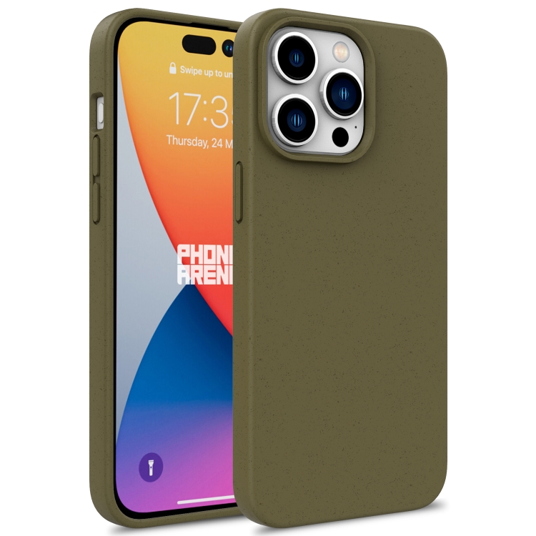 

For iPhone 16 Pro Wheat Straw TPU Phone Case(Army Green)