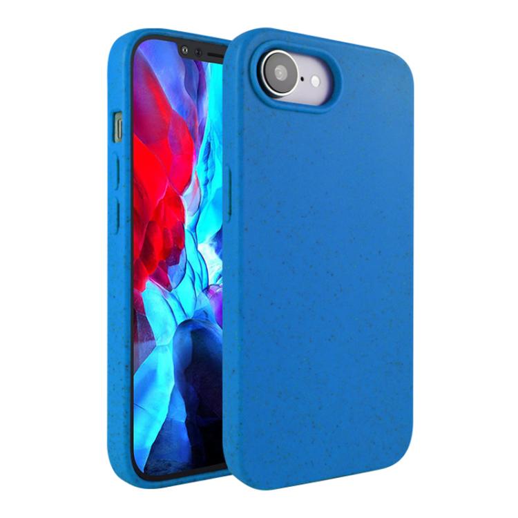 

For iPhone 16e Wheat Straw TPU Phone Case(Blue)
