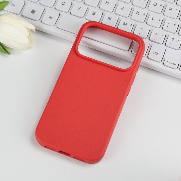 

For iPhone 17 Pro Wheat Straw TPU Phone Case(Red)