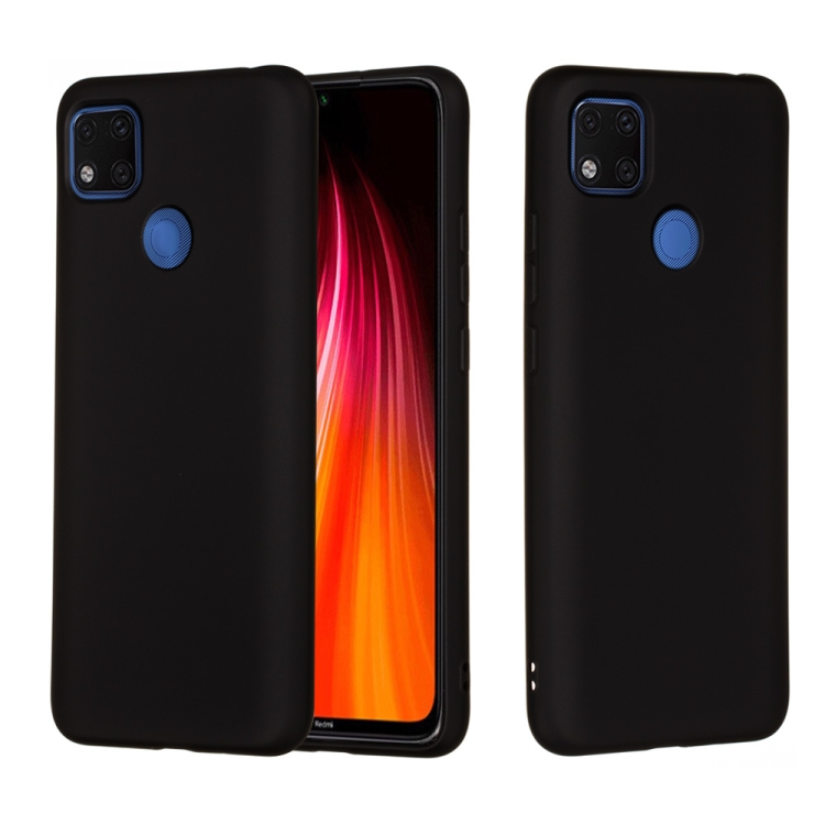 

For Xiaomi Redmi 9C Pure Color Liquid Silicone Shockproof Full Coverage Protective Case(Black)