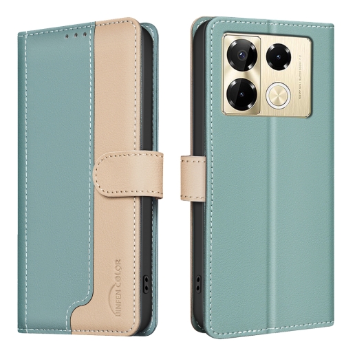 

For Infinix Note 40 Pro 5G / 4G / 40 Pro+ Color Matching RFID Anti-theft Leather Phone Case(Green)