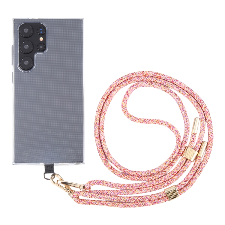 

6mm Dual Buckle Adjustable Mobile Phone Anti-lost Long Lanyard(Red Rainbow)