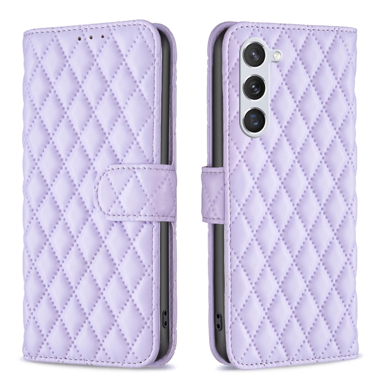 

For Samsung Galaxy S25 5G Diamond Lattice Wallet Flip Leather Phone Case(Purple)