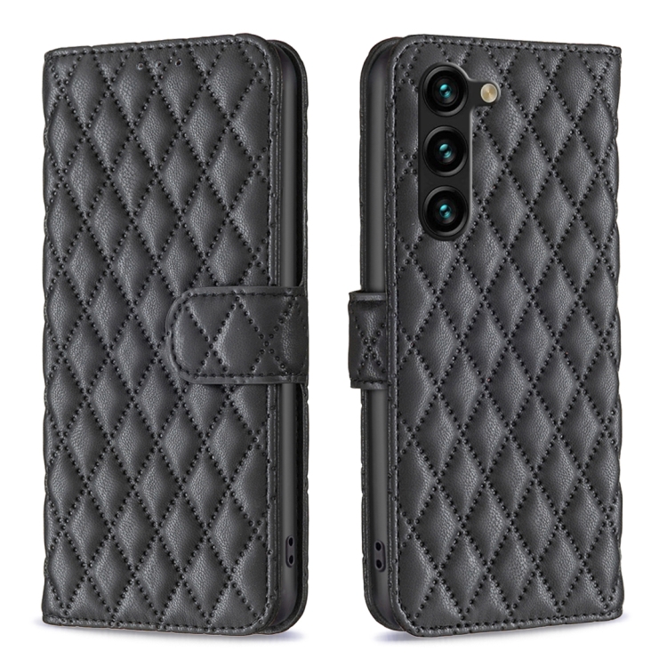 

For Samsung Galaxy S25+ 5G Diamond Lattice Wallet Flip Leather Phone Case(Black)