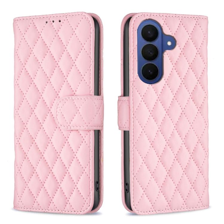 

For Samsung Galaxy S26 Pro 5G Diamond Lattice Wallet Flip Leather Phone Case(Pink)