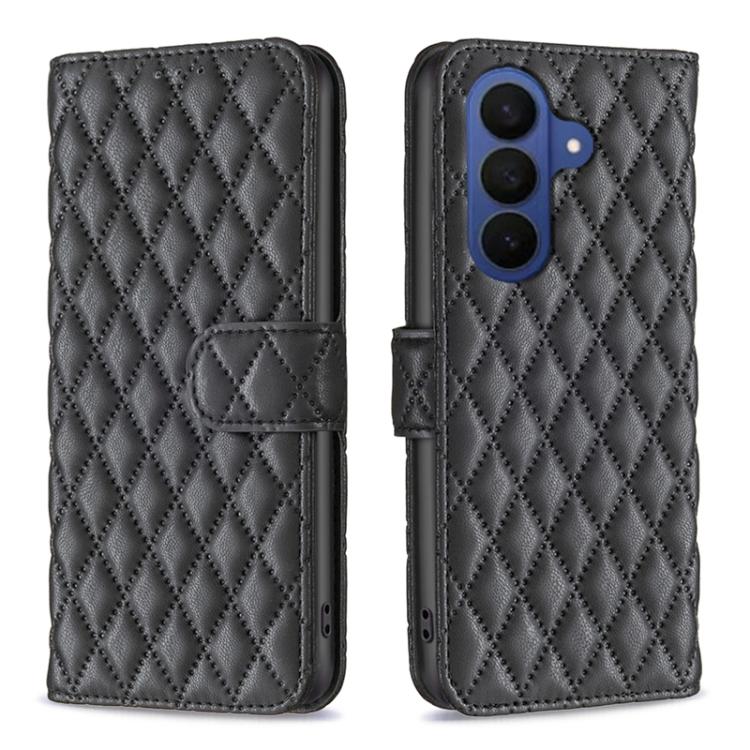 

For Samsung Galaxy S26 5G Diamond Lattice Wallet Flip Leather Phone Case(Black)