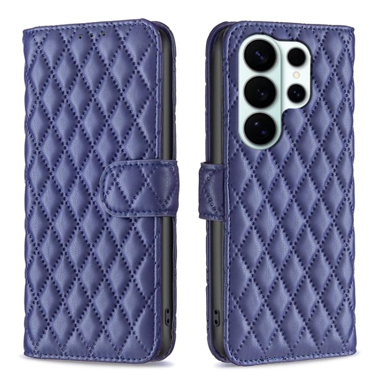 

For Samsung Galaxy S26 Ultra 5G Diamond Lattice Wallet Flip Leather Phone Case(Blue)