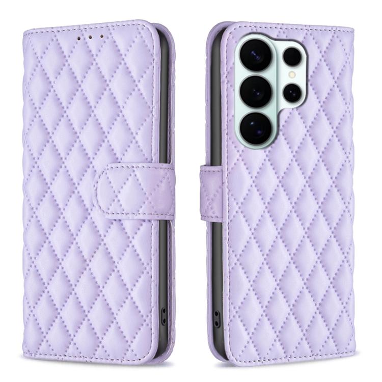 For Samsung Galaxy S26 Ultra 5G Diamond Lattice Wallet Flip Leather Phone Case(Purple)