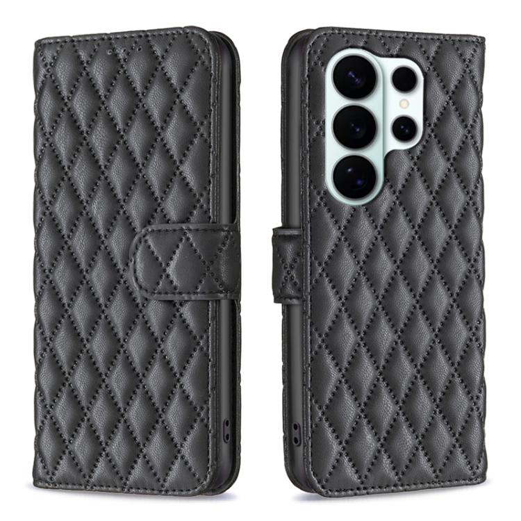 

For Samsung Galaxy S26 Ultra 5G Diamond Lattice Wallet Flip Leather Phone Case(Black)