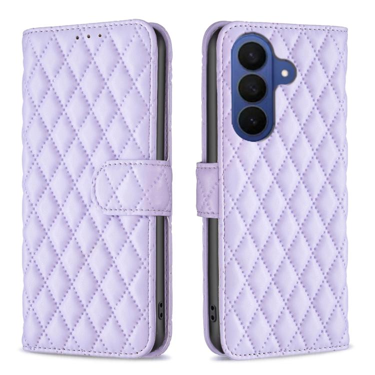 

For Samsung Galaxy S26+ 5G Diamond Lattice Wallet Flip Leather Phone Case(Purple)