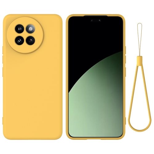 

For Xiaomi 14 Civi / Civi 4 Pro Solid Color Liquid Silicone Dropproof Full Coverage Phone Case(Yellow)