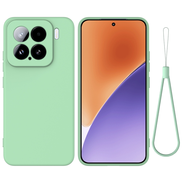 

For Xiaomi 15 Solid Color Liquid Silicone Dropproof Full Coverage Phone Case(Green)