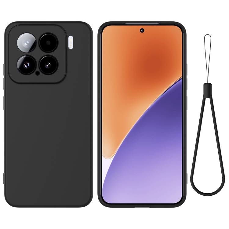 

For Xiaomi 15 Solid Color Liquid Silicone Dropproof Full Coverage Phone Case(Black)