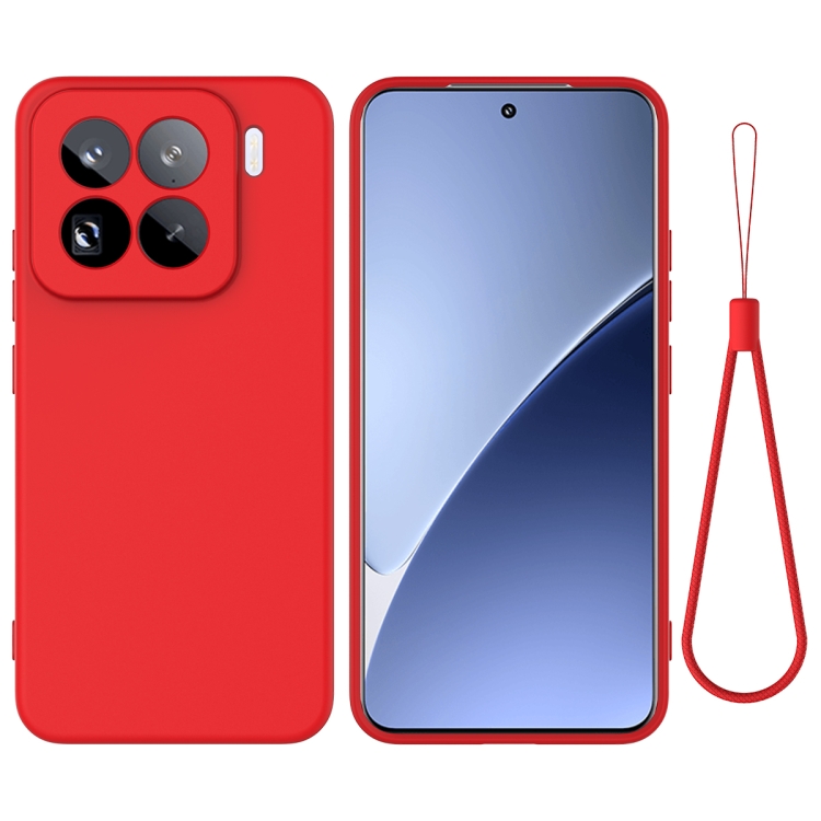 

For Xiaomi 15 Pro Solid Color Liquid Silicone Dropproof Full Coverage Phone Case(Red)