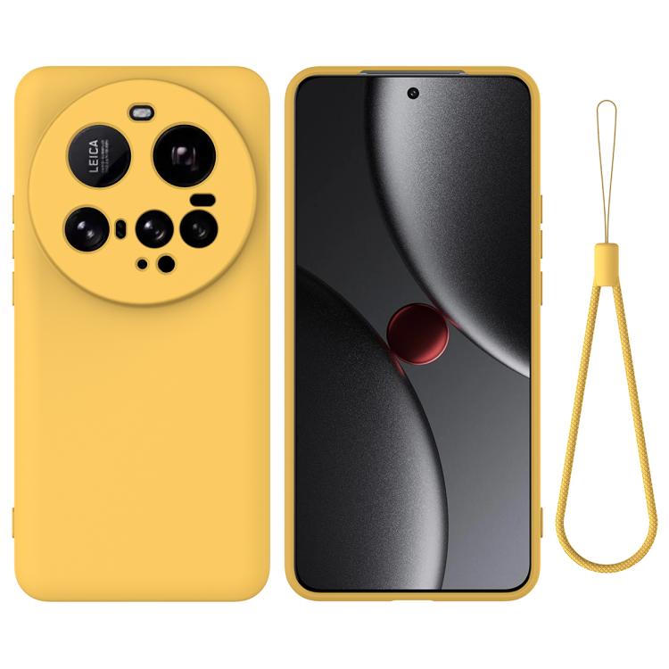 

For Xiaomi 15 Ultra Solid Color Liquid Silicone Dropproof Full Coverage Phone Case(Yellow)