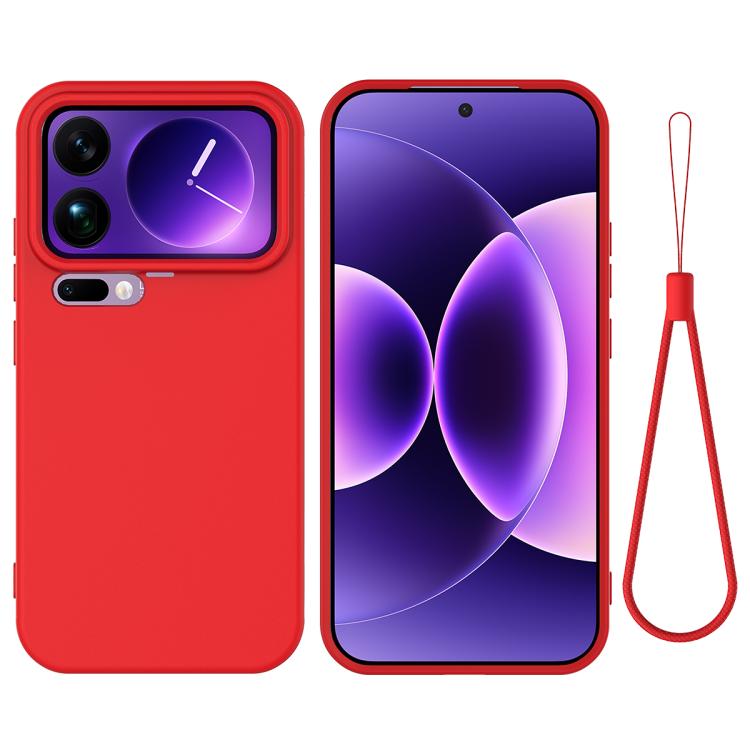 

For Xiaomi 17 Pro Solid Color Liquid Silicone Dropproof Full Coverage Phone Case(Red)