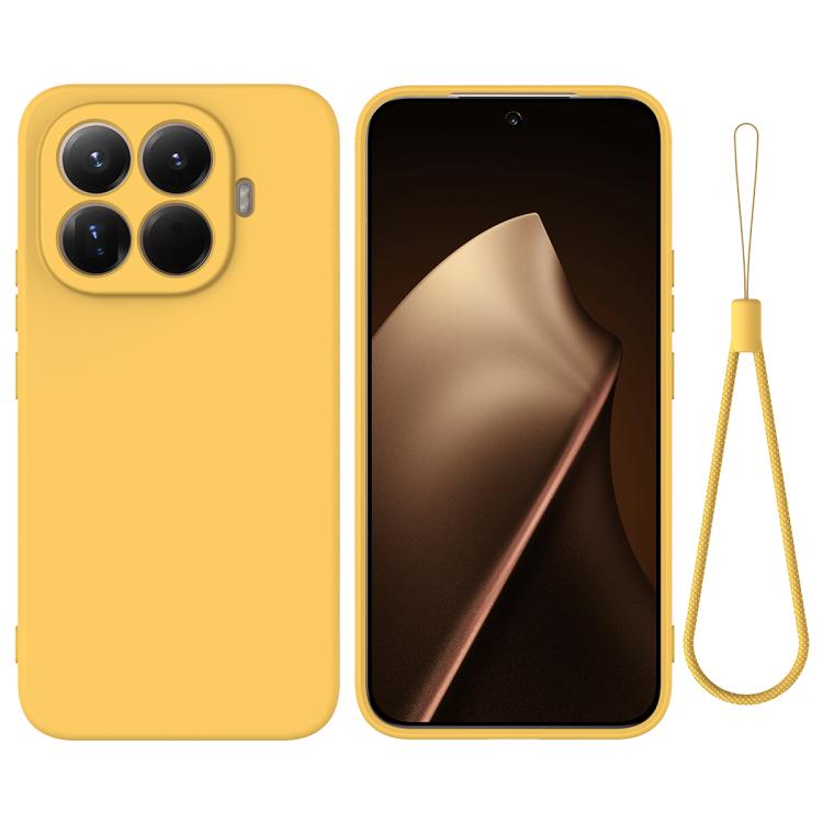 

For Xiaomi 15T Pro 5G Solid Color Liquid Silicone Dropproof Full Coverage Phone Case(Yellow)