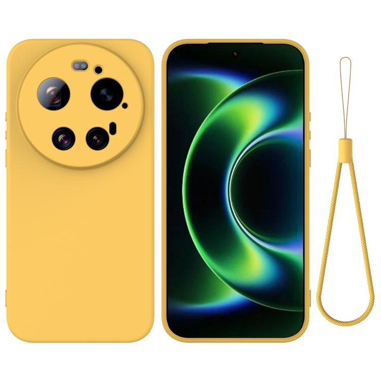 

For Xiaomi 17 Ultra Solid Color Liquid Silicone Dropproof Full Coverage Phone Case(Yellow)