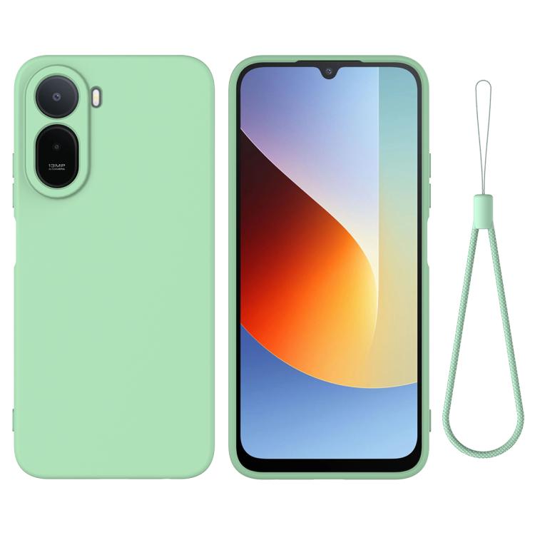 For Xiaomi Poco C85x 5G Solid Color Liquid Silicone Dropproof Full Coverage Phone Case(Green)
