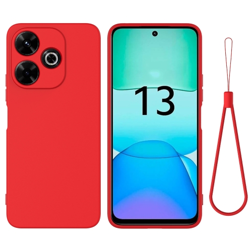 

For Redmi 13 4G / Note 13R 5G Solid Color Liquid Silicone Dropproof Full Coverage Phone Case(Red)