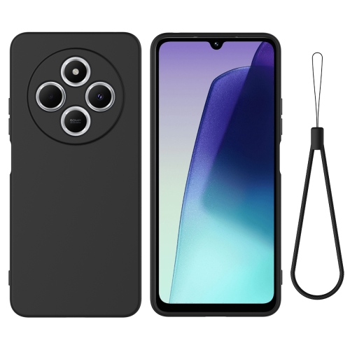 

For Redmi 14R / Xiaomi Poco C75 Solid Color Liquid Silicone Dropproof Full Coverage Phone Case(Black)