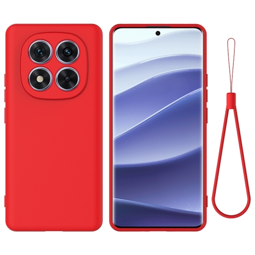 

For Redmi Note 14 Pro 5G Solid Color Liquid Silicone Dropproof Full Coverage Phone Case(Red)