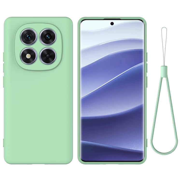 

For Redmi Note 14 Pro+ 5G Solid Color Liquid Silicone Dropproof Full Coverage Phone Case(Green)