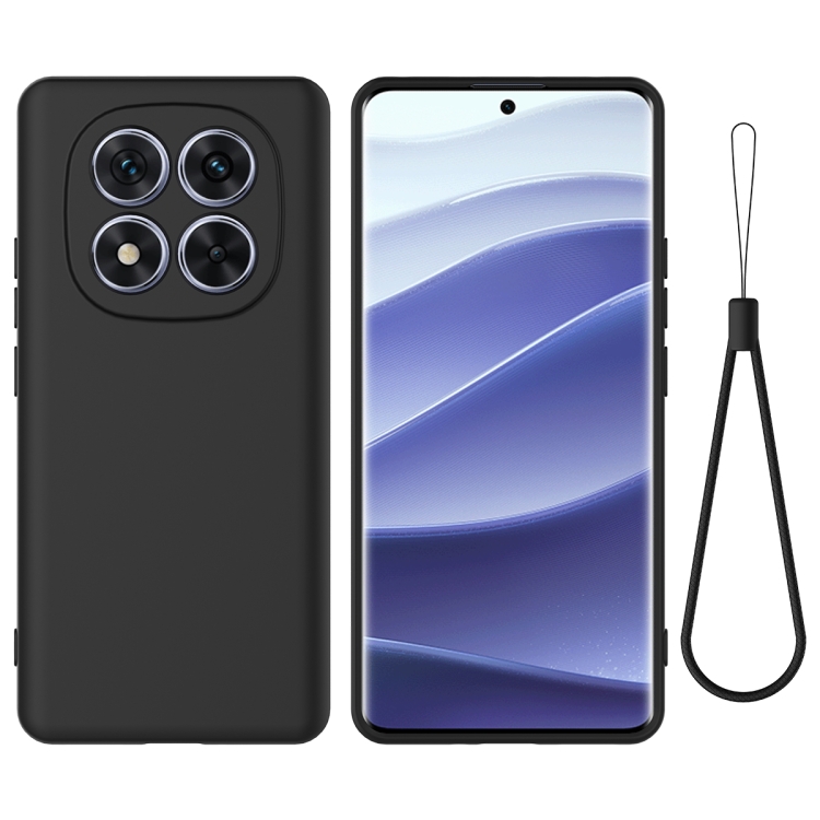 

For Redmi Note 14 Pro+ 5G Solid Color Liquid Silicone Dropproof Full Coverage Phone Case(Black)