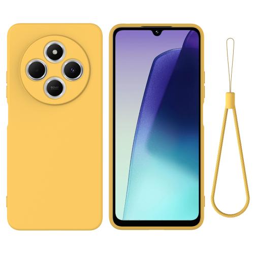 

For Redmi A3 Pro Solid Color Liquid Silicone Dropproof Full Coverage Phone Case(Yellow)