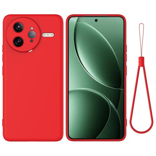 

For Redmi K80 Pro Solid Color Liquid Silicone Dropproof Full Coverage Phone Case(Red)