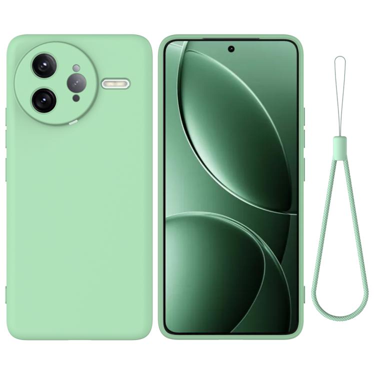 

For Redmi K80 Pro Solid Color Liquid Silicone Dropproof Full Coverage Phone Case(Green)