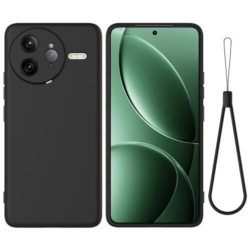 

For Redmi K80 Pro Solid Color Liquid Silicone Dropproof Full Coverage Phone Case(Black)