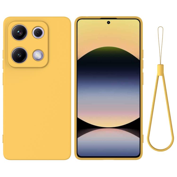 

For Redmi Note 14S 4G Solid Color Liquid Silicone Dropproof Full Coverage Phone Case(Yellow)
