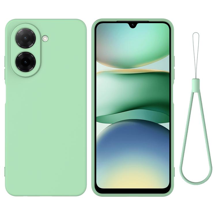 

For Redmi A5 4G 171.7mm / Poco C71 Solid Color Liquid Silicone Dropproof Full Coverage Phone Case(Green)