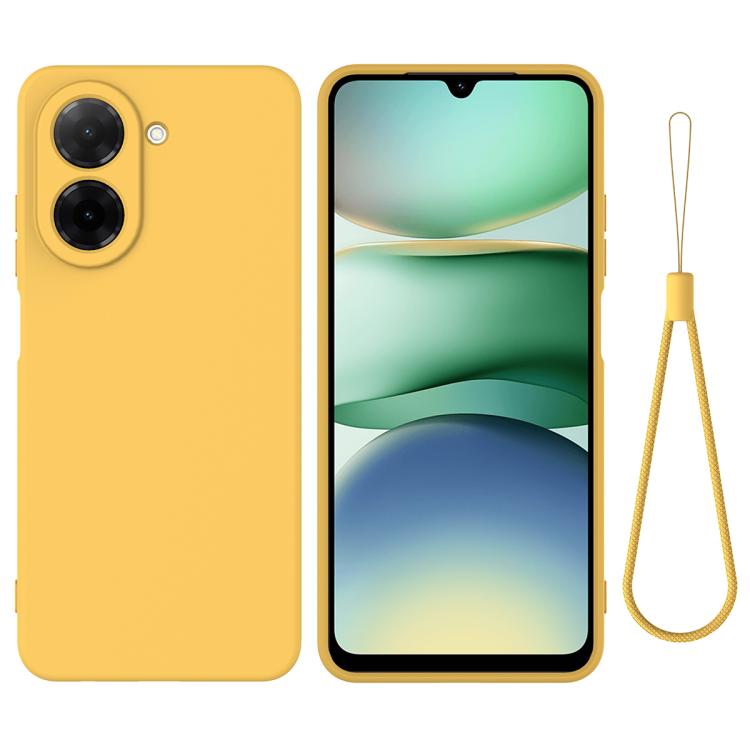 

For Redmi A5 4G 171.7mm / Poco C71 Solid Color Liquid Silicone Dropproof Full Coverage Phone Case(Yellow)