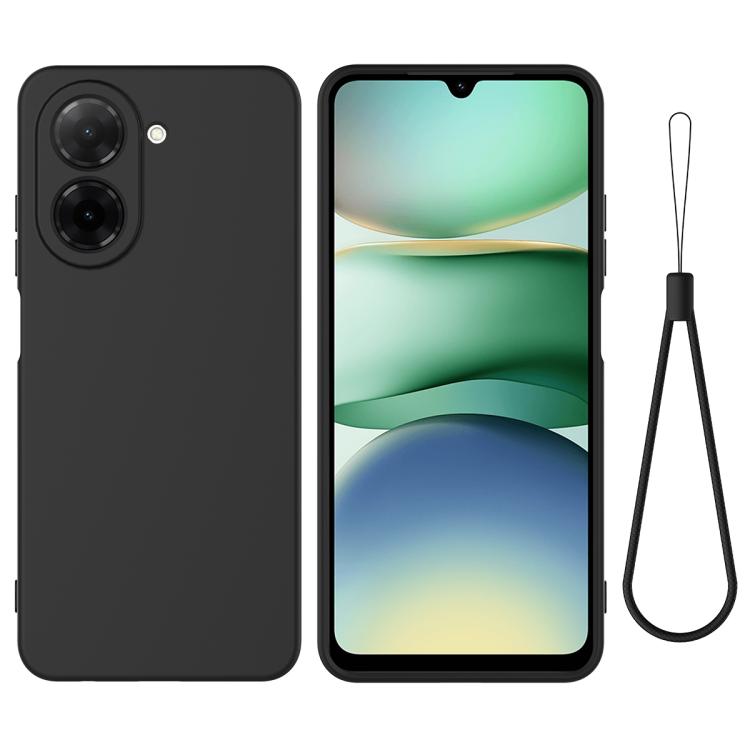 

For Redmi A5 NFC 4G 173mm Solid Color Liquid Silicone Dropproof Full Coverage Phone Case(Black)