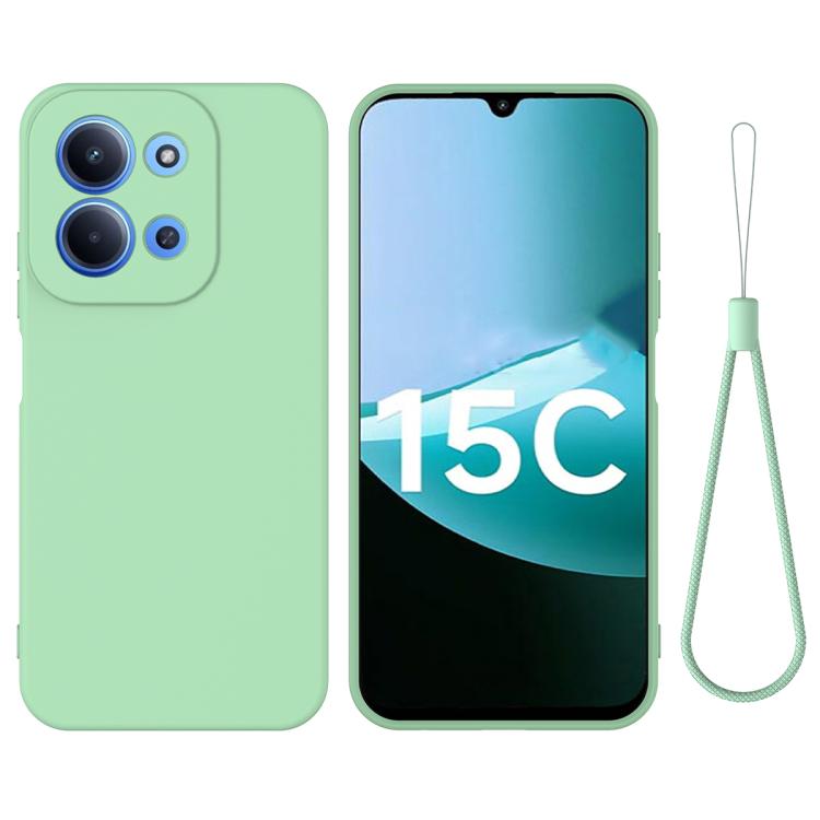 

For Redmi 15C 5G/4G EU 173mm/Poco C85 5G Solid Color Liquid Silicone Dropproof Full Coverage Phone Case(Green)