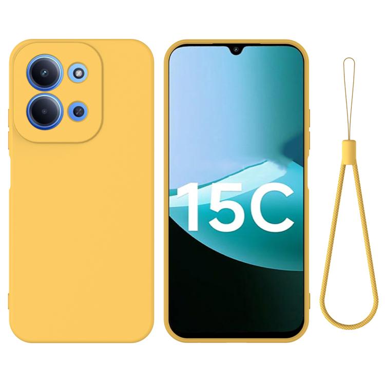 

For Redmi 15C 5G/4G EU 173mm/Poco C85 5G Solid Color Liquid Silicone Dropproof Full Coverage Phone Case(Yellow)