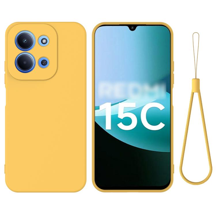 

For Redmi 15C 5G / 4G Global 171mm Solid Color Liquid Silicone Dropproof Full Coverage Phone Case(Yellow)