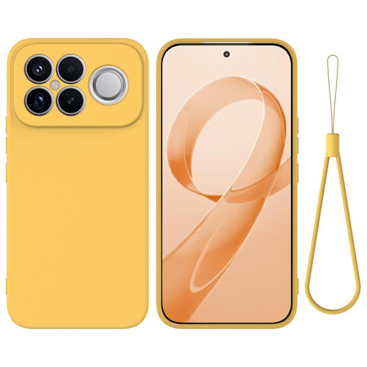 

For Redmi K90 Pro Max Solid Color Liquid Silicone Dropproof Full Coverage Phone Case(Yellow)