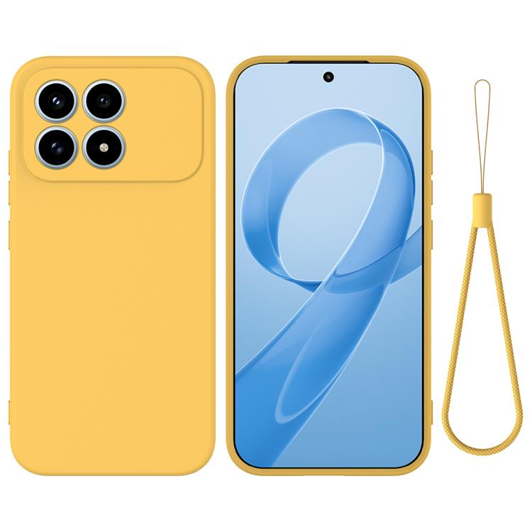 

For Redmi K90 / Poco F8 Pro Solid Color Liquid Silicone Dropproof Full Coverage Phone Case(Yellow)