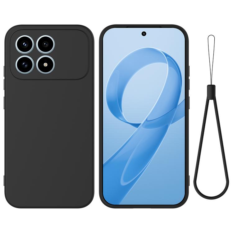 

For Redmi K90 / Poco F8 Pro Solid Color Liquid Silicone Dropproof Full Coverage Phone Case(Black)