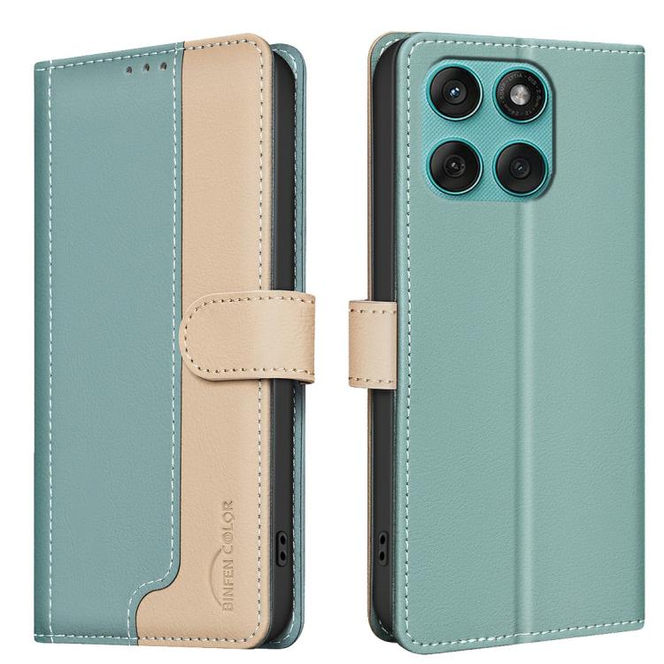 

For Motorola Edge 60 Fusion Color Matching RFID Anti-theft Leather Phone Case(Green)