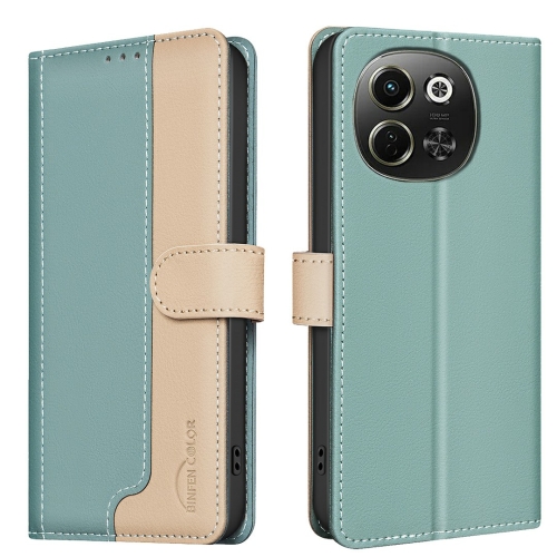 

For Tecno Pova 6 Neo 5G / Spark 30 5G Color Matching RFID Anti-theft Leather Phone Case(Green)